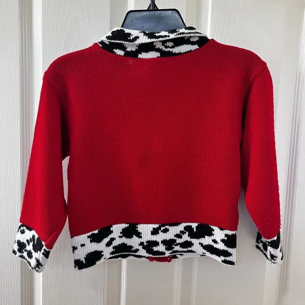 Vintage Disney 101 Dalmatians Sweater Cardigan and Skirt 2-Pc Set USA Girls